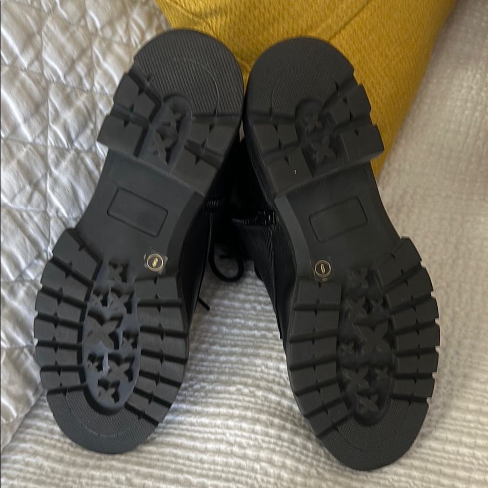 Steve Madden Black Combat Boots - Picture 4 of 6